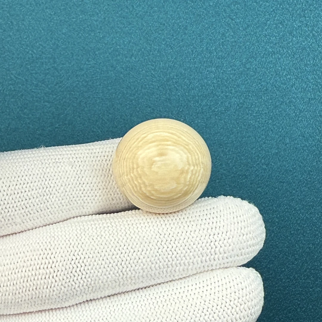 D28-59天然猛犸牙 芝士皮圆珠21mm支持复检假一罚十