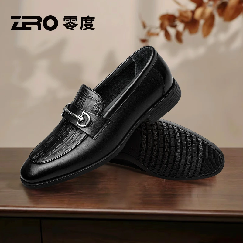 Zero/零度尚品男士真皮商务正装皮鞋英伦风舒适男士商务休闲皮鞋
