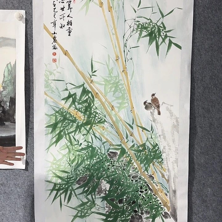 国画国画作品高节人相重