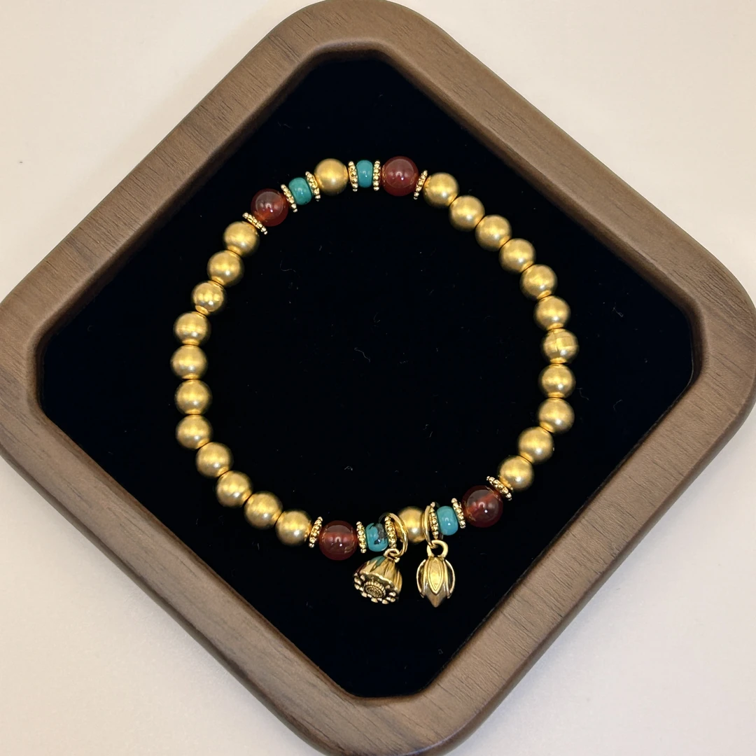 铜合金手链 【好运莲蓬】两世清欢经典手链 莲子莲蓬转运珠  s029