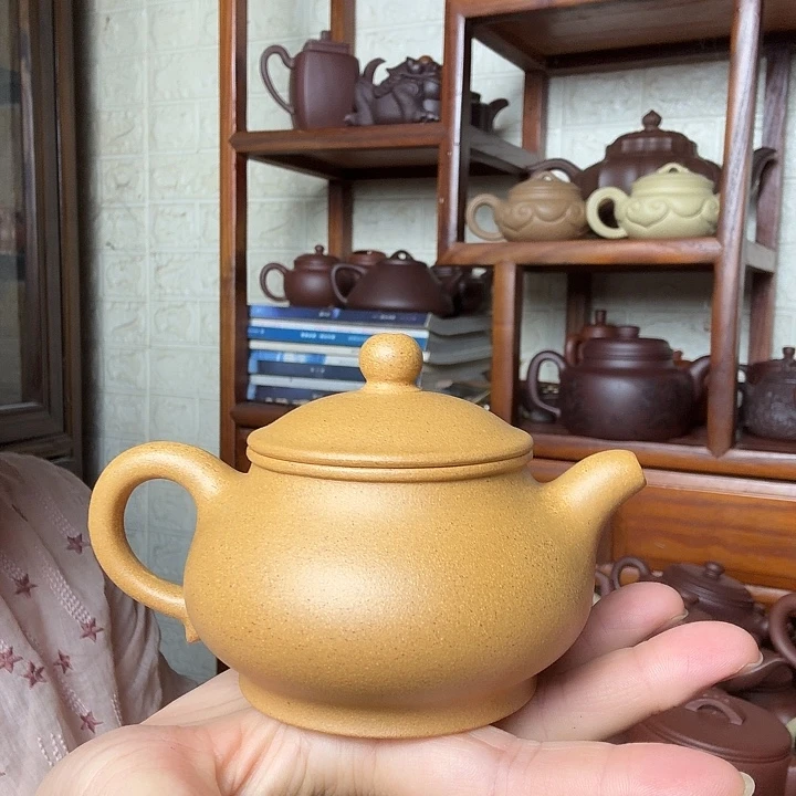 和***色茶壶紫砂潘壶220cc精工半手工