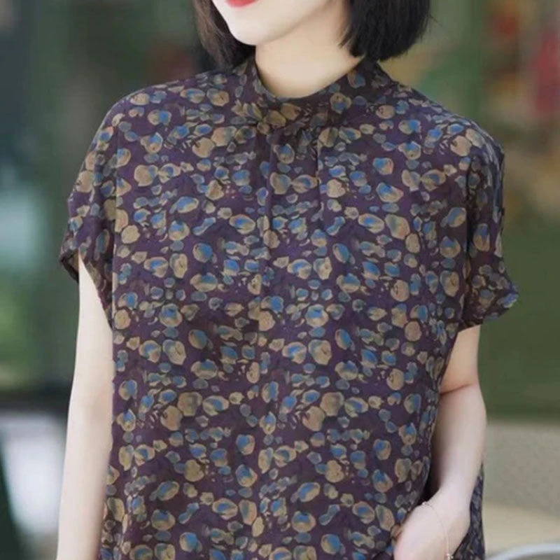 欧货重磅早春夏季气质碎花短袖衬衫女2025新款高级感漂亮穿搭上衣