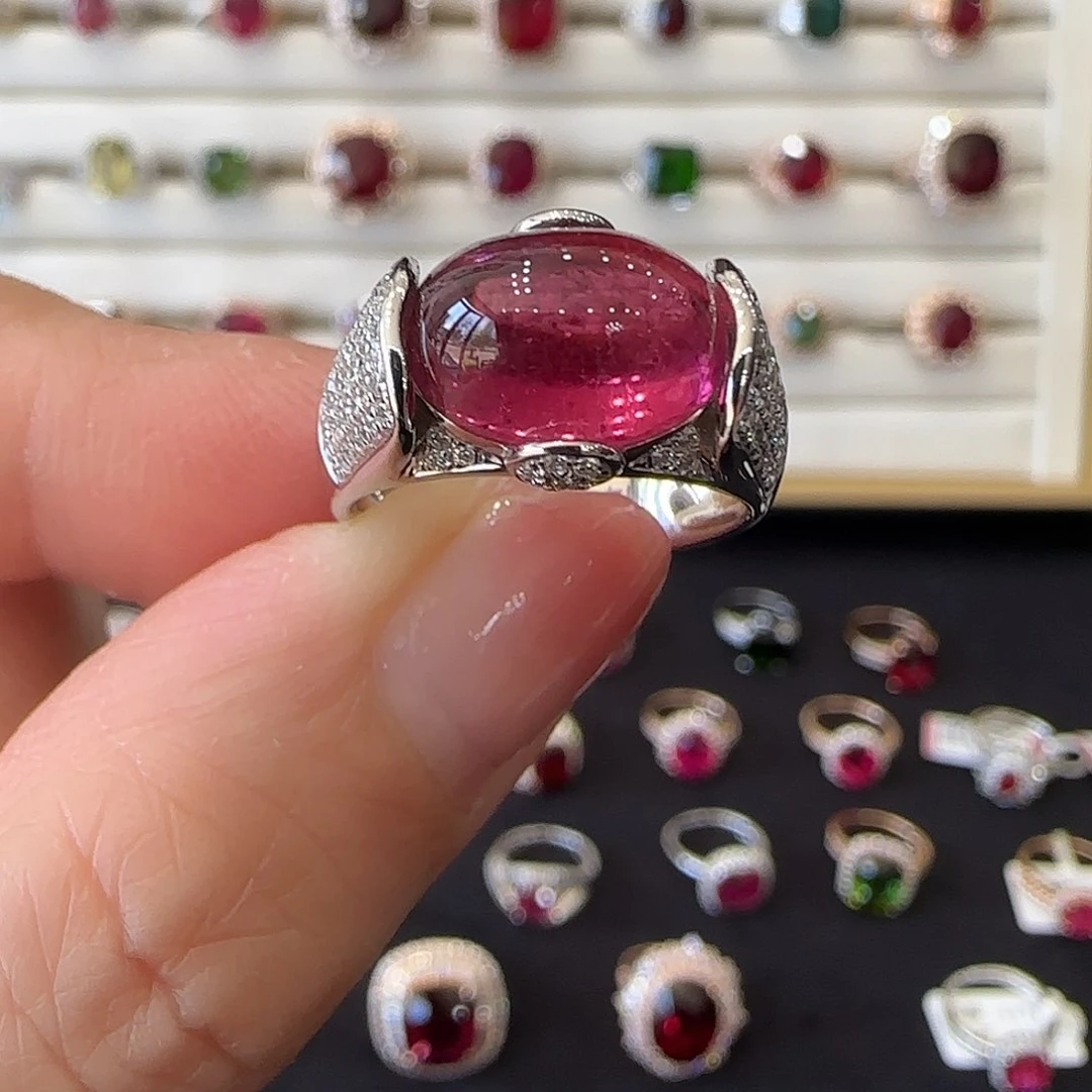 碧玺戒指18K金镶嵌4.7ct