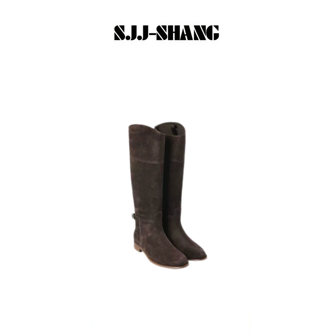 SJJ-SHANG【经典纽约】复古极简风堆堆靴低跟瘦瘦靴q135624p