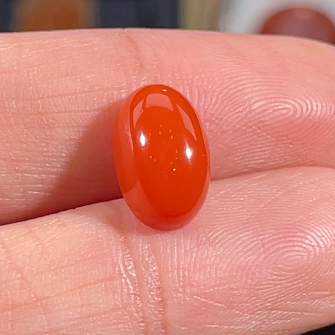 南红玛瑙未镶嵌大水沟蛋面11.5*7mm