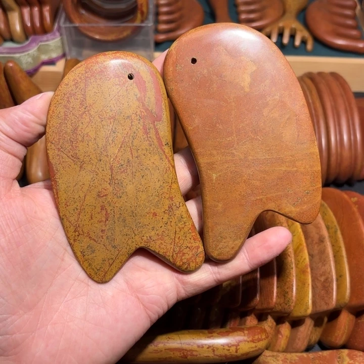 红砭石精品款薄边刮痧板