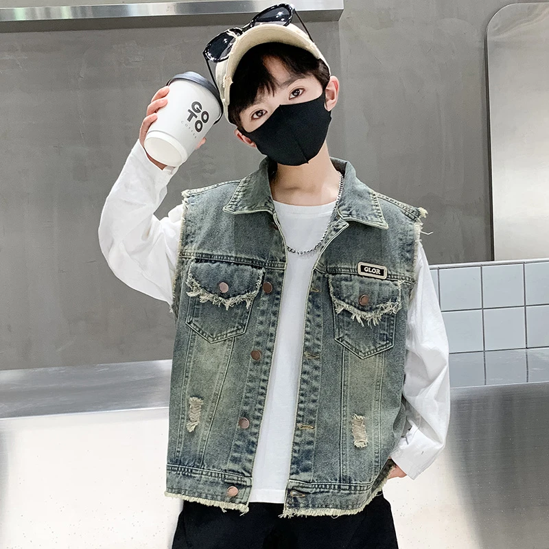 儿童牛仔马甲童装外套春秋男童背心秋装2025新款男孩马夹坎肩上衣