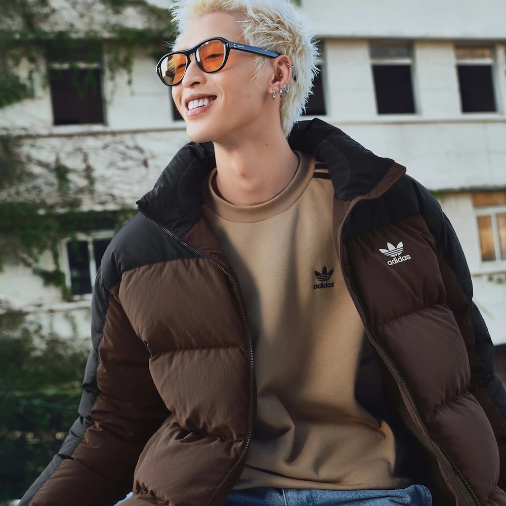 Adidas阿迪达斯梭织宽松立领保暖运动鸭绒羽绒服KS6081