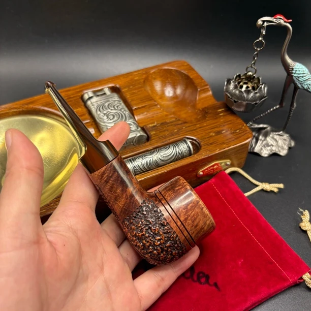 意大利帕斯库奇3毫米石楠木烟斗，斗口20斗深38斗长125.3