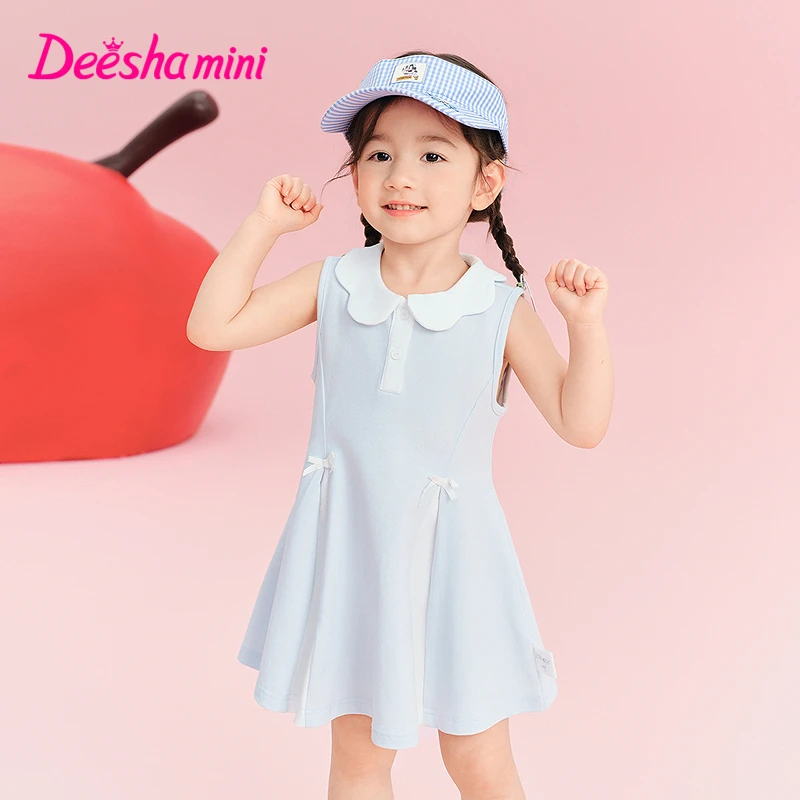 笛莎母婴童装女童洋气裙子夏新款宝宝儿童欧若风连衣裙-33252C903