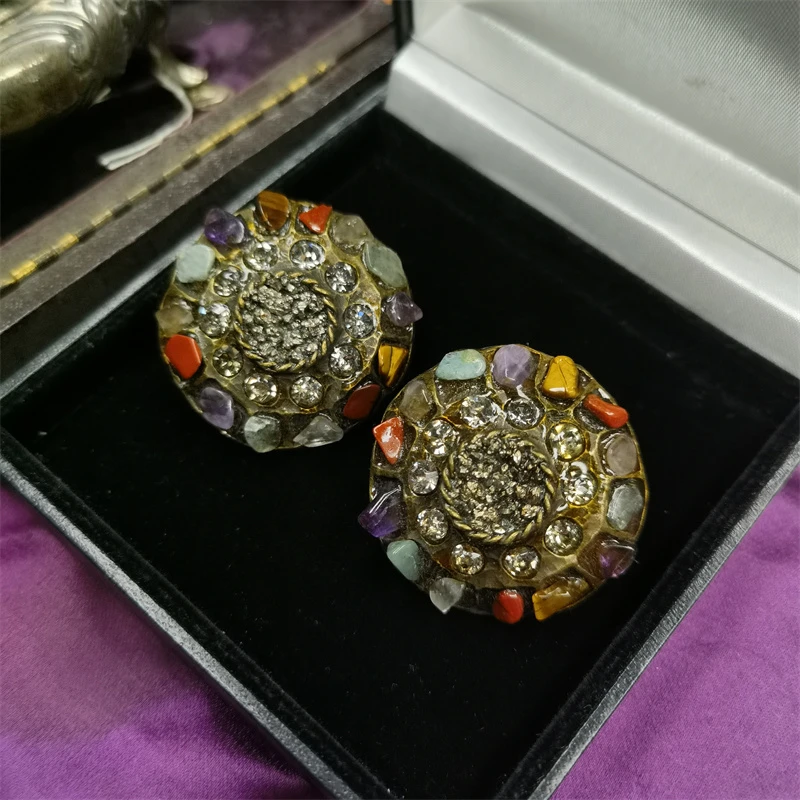 合金耳饰 yosca复古圆盘耳环1-5【2070626-013】