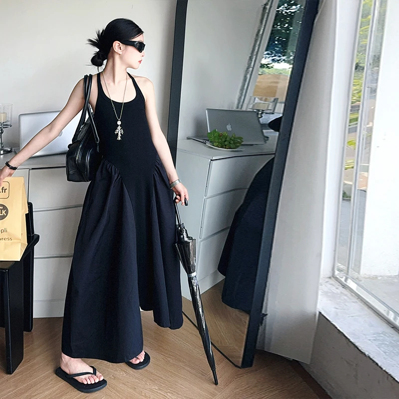 女童赫本风连衣裙夏季2025新款儿童休闲背心裙中大童时尚洋气裙子