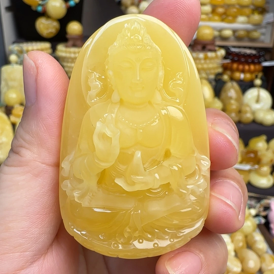 未镶嵌吊坠(不含链)蜜蜡天然蜜蜡观音吊坠