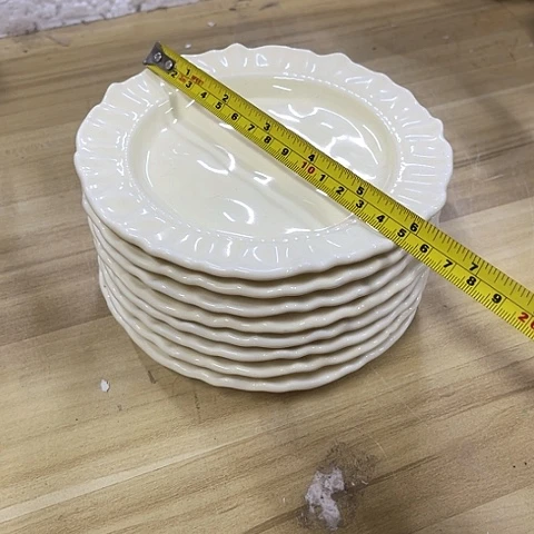 微瑕，不能明火，15厘米奶油吐骨碟8个