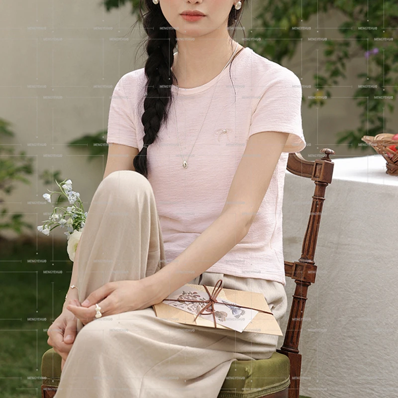 【现货发】小蝴蝶结 正肩休闲短袖T恤女生韩系ins衣服甜美可爱风格