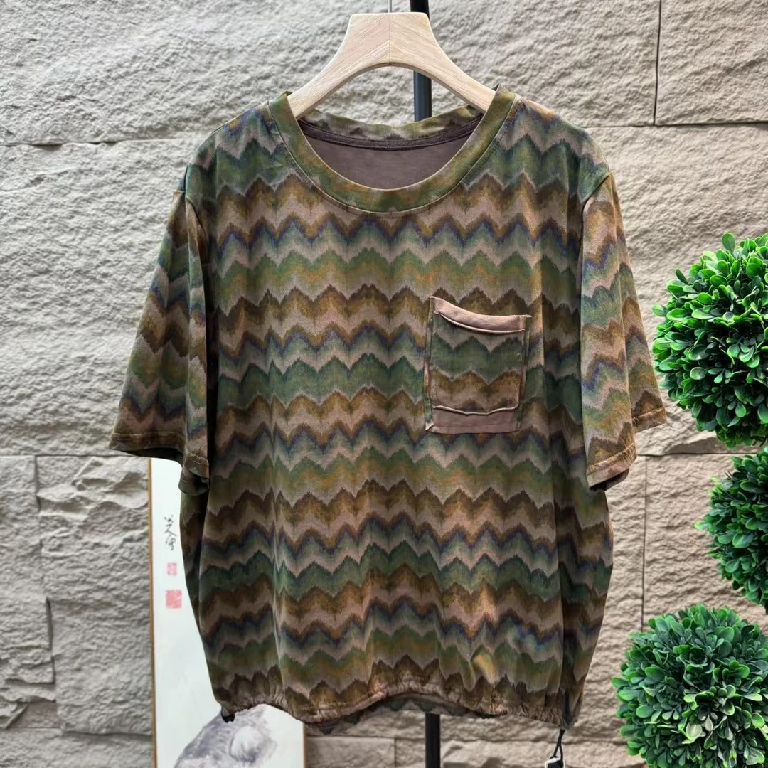 13444新款夏季简约休闲百搭显瘦印花T恤