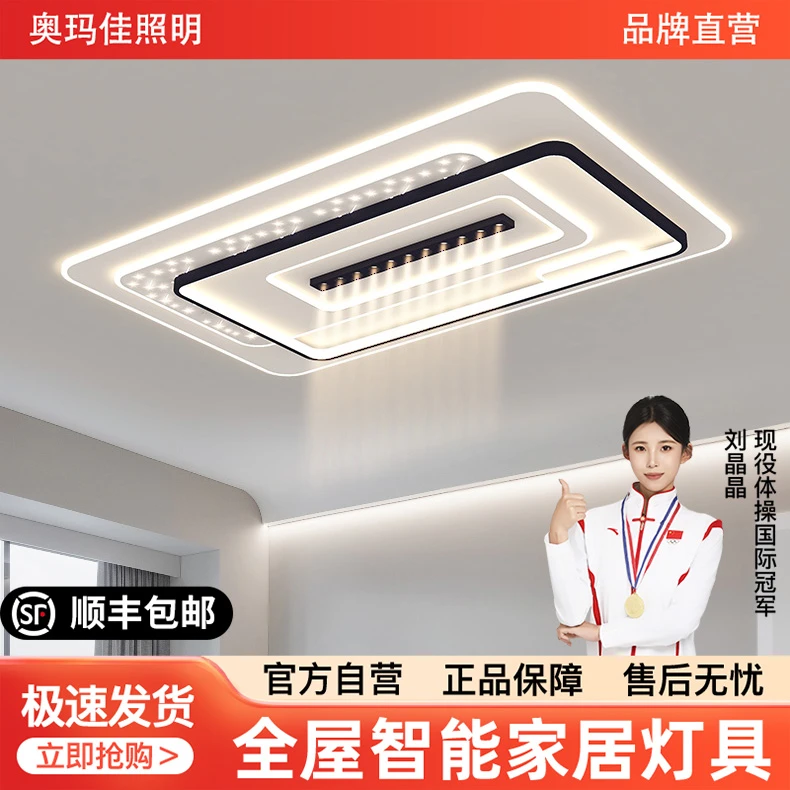 奥玛佳2025新款现代简约客厅卧室灯全光谱吸顶卧室灯客厅主灯8405