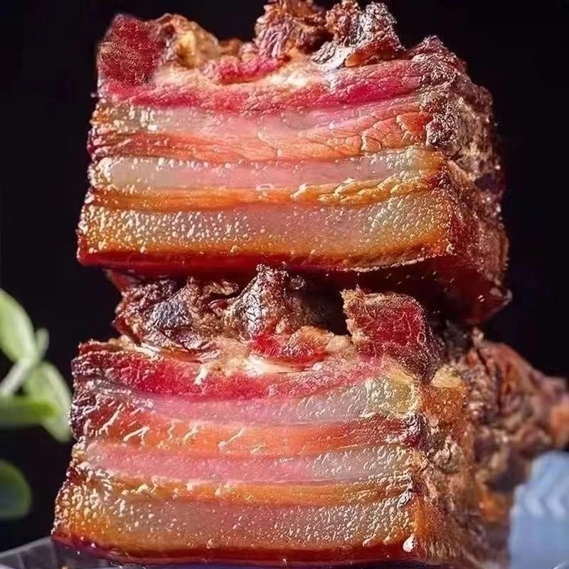 {买三斤送两斤}湖南农家自制烟熏五花腊肉