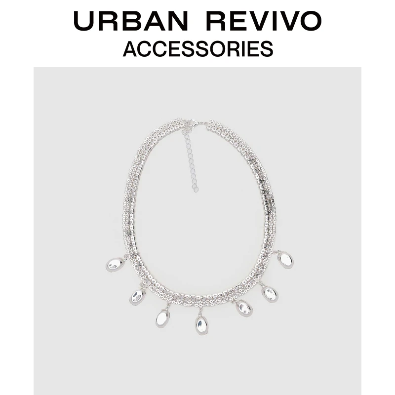 【钟楚曦同款】URBAN REVIVO2025春季新款女水钻饰项链UAWA50059