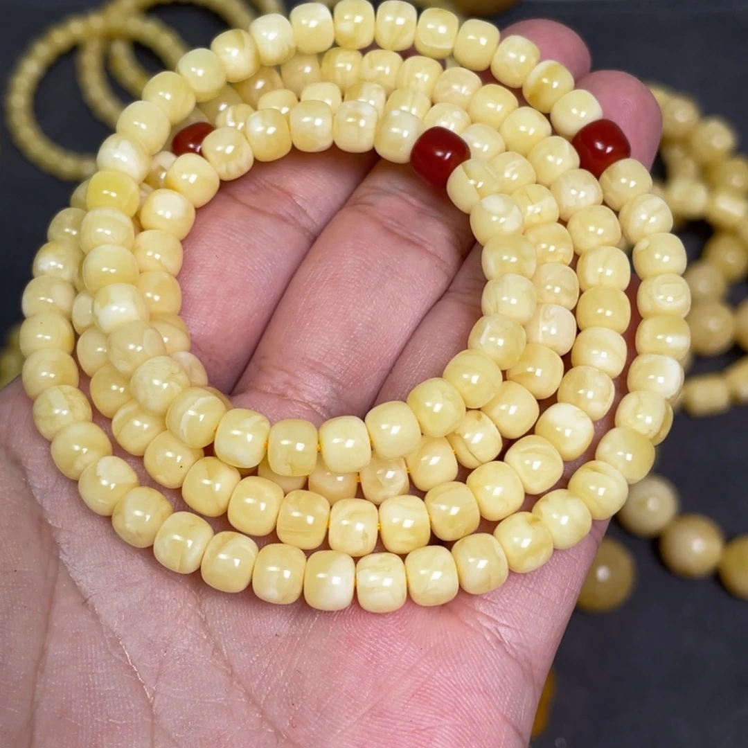 蜜蜡未镶嵌裸石蜜蜡佛珠6.8mm