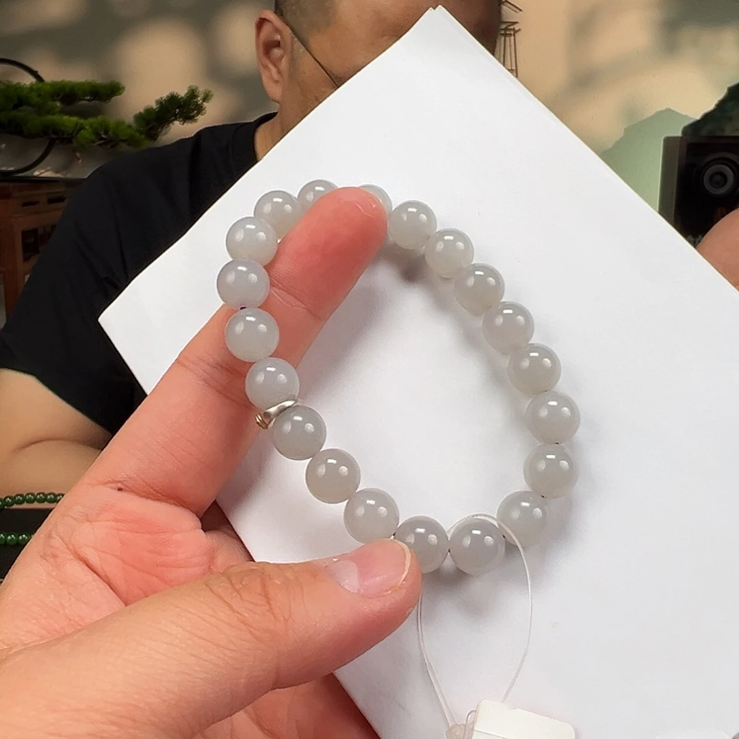 和田玉未镶嵌手链卡10mm烟紫