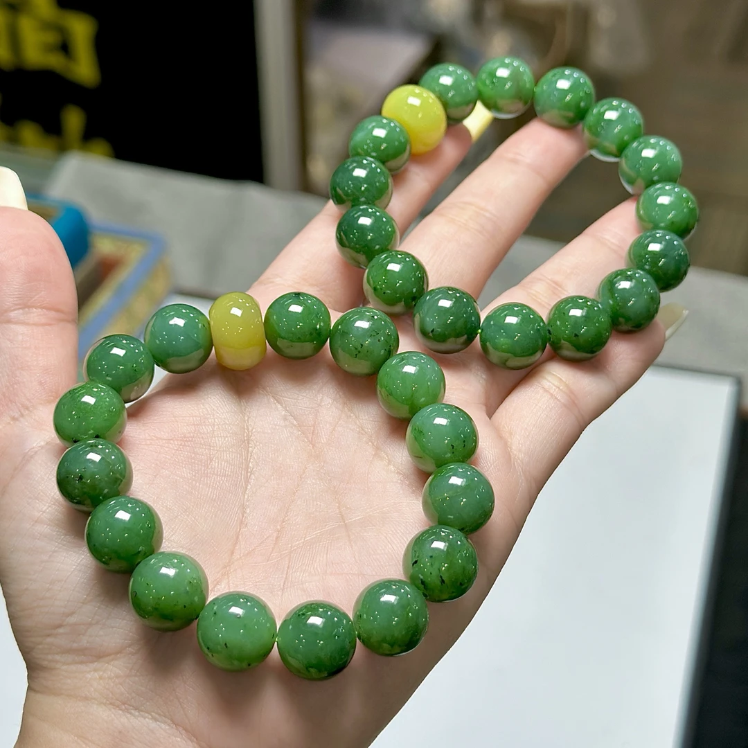 【CH】和田玉碧玉DIY手串-约12mm（多样性发其一）