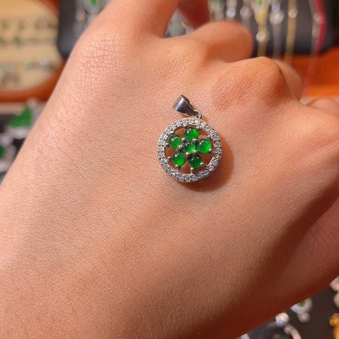 翡翠银S925镶嵌颈饰