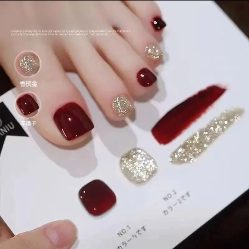 脚趾指甲油免烤速干新款持久不掉色不可撕拉亮晶晶网红显白美甲油