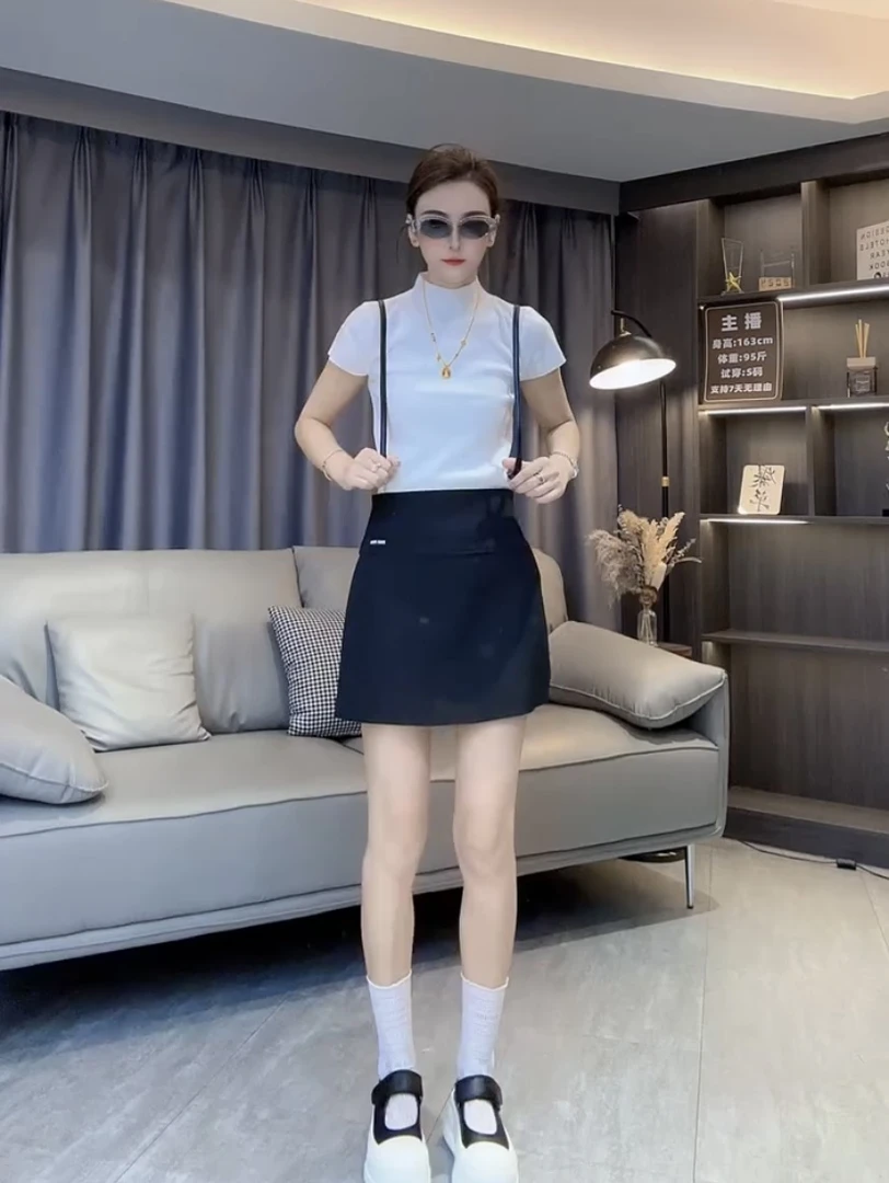 侧开叉裙裤女2025春夏新款时尚设计感高腰显瘦A字半身裙辣妹短裙