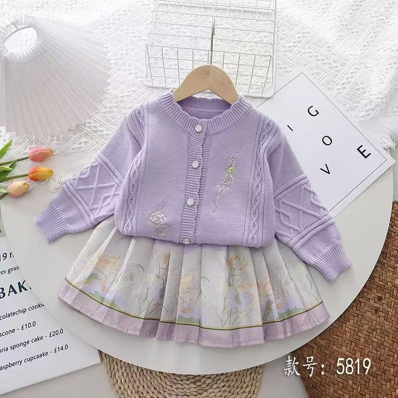 【560款】休闲学院风常规女童春秋套装时尚韩版中童套装