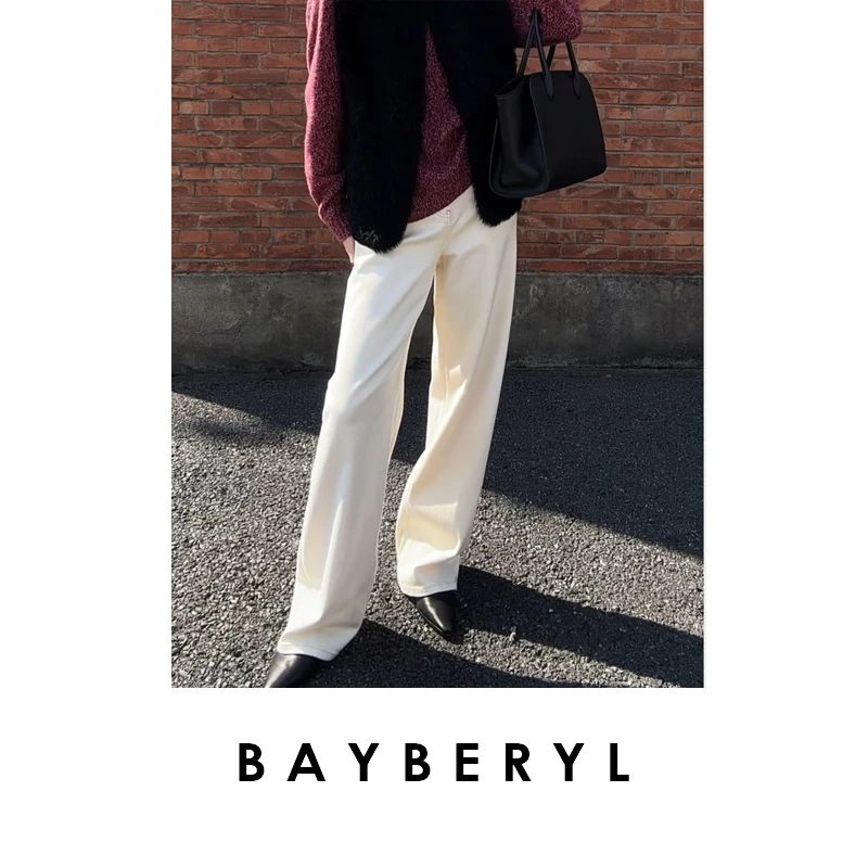 CC12-BAYBERYL老贝升温牛仔*2色高腰加绒直筒牛仔裤9NZK5K1746