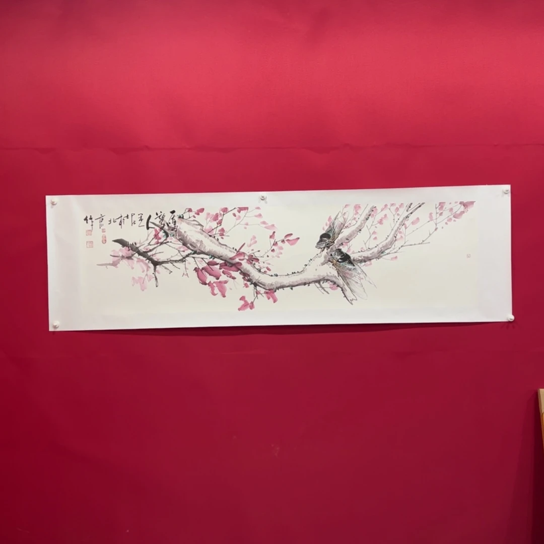 不***惑国画柳平六尺对开作品