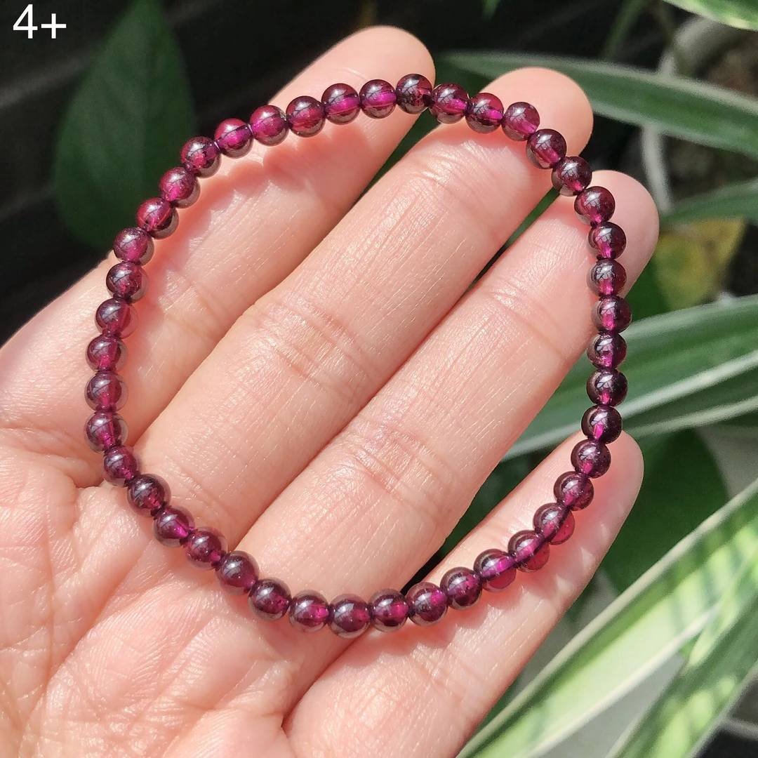 【玉满萃】轻奢清新时尚雅致高级紫牙乌石榴石如意单圈手串