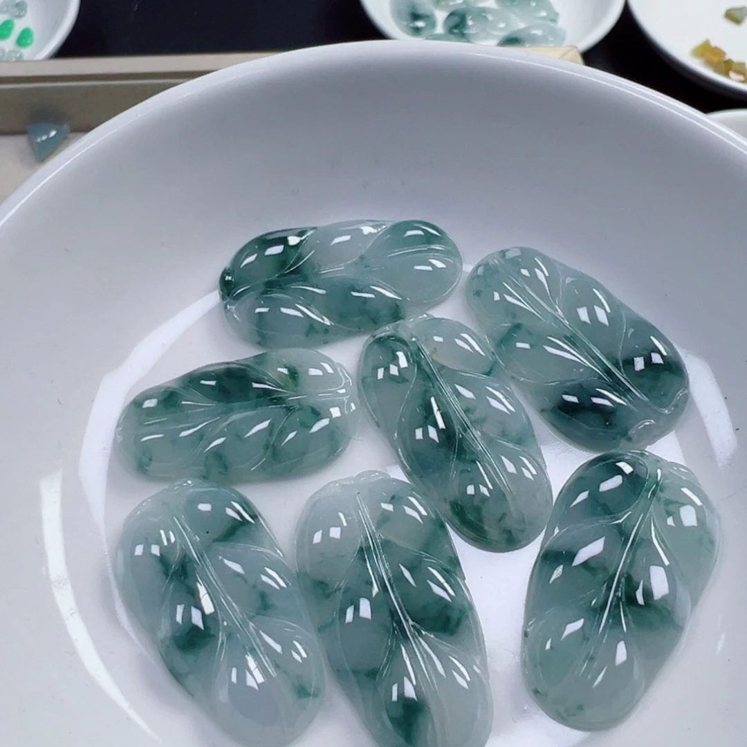 翡翠散珠飘花叶子一个 多样性发货