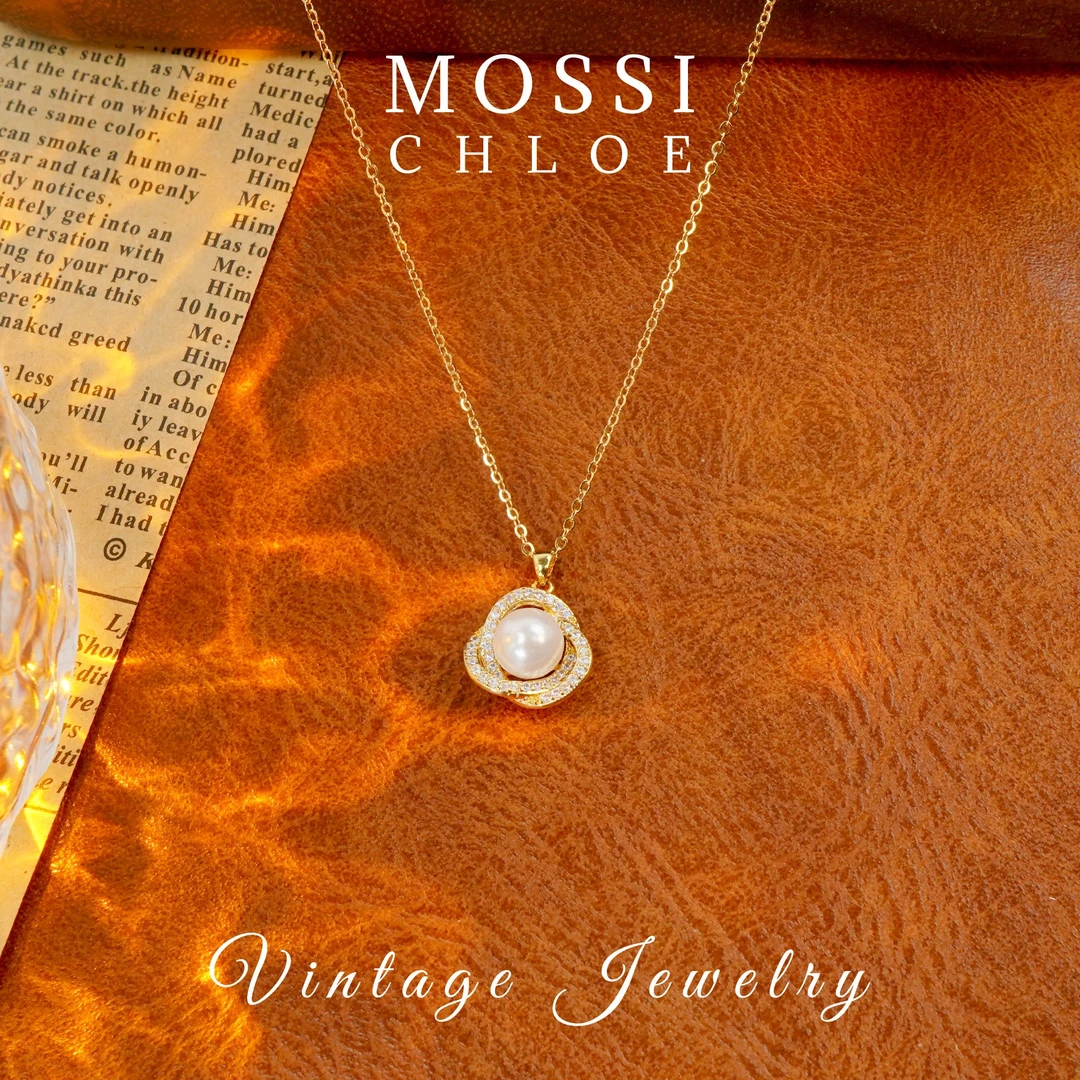 C0194❤【月落明珠】CHLOE MOSSI 限定  法式项链