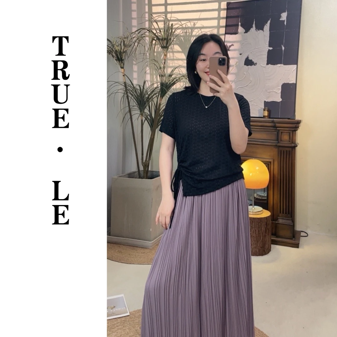 仅1件 True·Le｜“雅致●显瘦”抽绳提花设计上衣3414