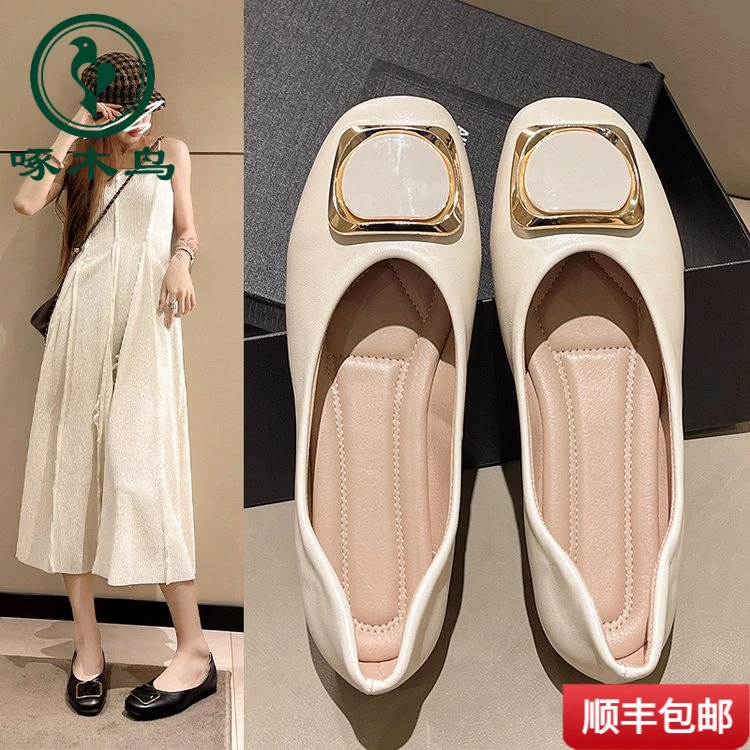 啄木鸟高跟累脚订婚喜鞋水晶鞋爆款婚鞋平底鞋鞋结婚女鞋年脚鞋单