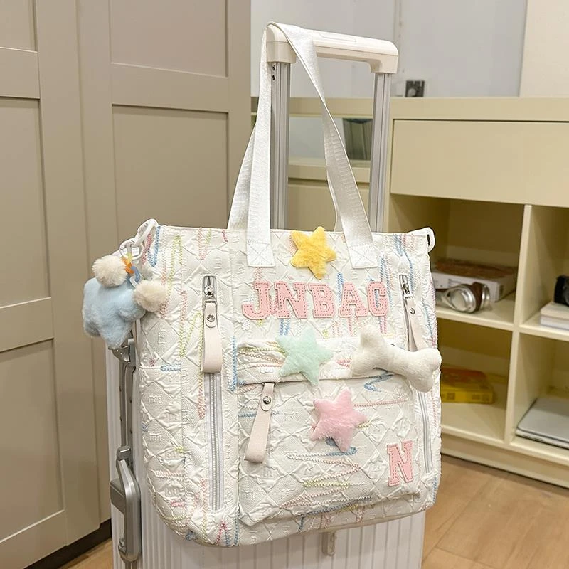 女孩书包手提袋拎书袋补课包补习袋女生小学生初中生单肩斜挎包包