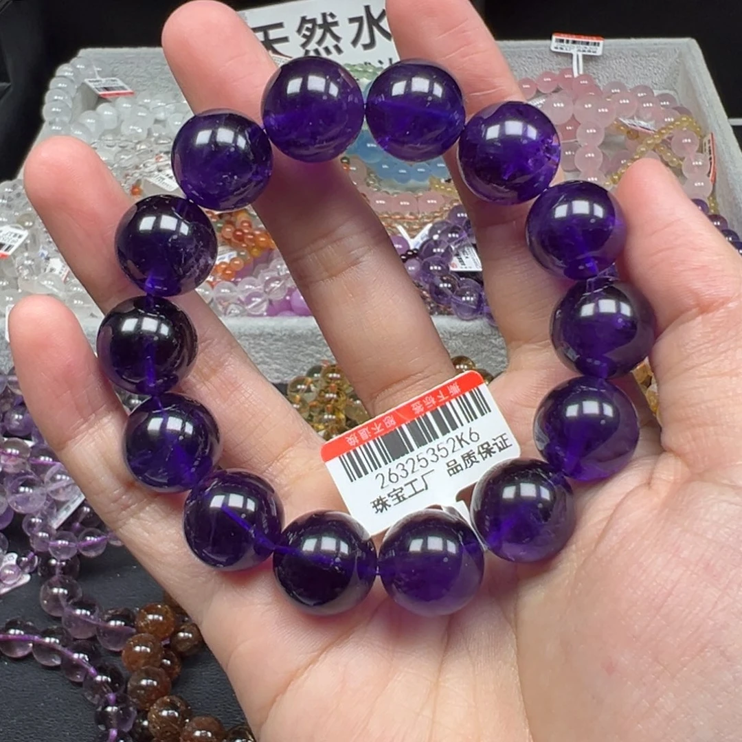 手链水晶未镶嵌卡15.5乌拉圭紫水晶117