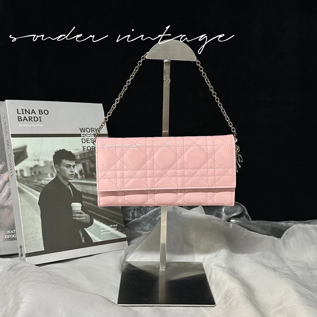 95新 DIOR/迪奥 Dior樱花粉woc手提包