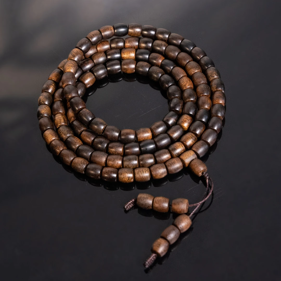 沉香【非遗严选】越南芽庄雷击瘤疤白奇楠沉水桶珠多圈7*7FY0005