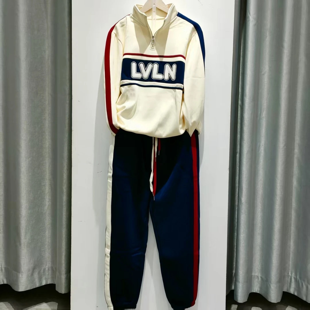 时尚休闲秋冬长袖拼色撞色女士休闲运动套装