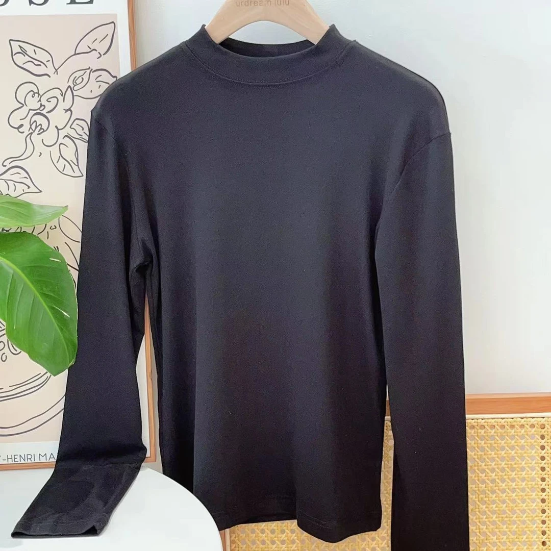 秋冬百搭圆领长袖女内搭打底衫-P62263