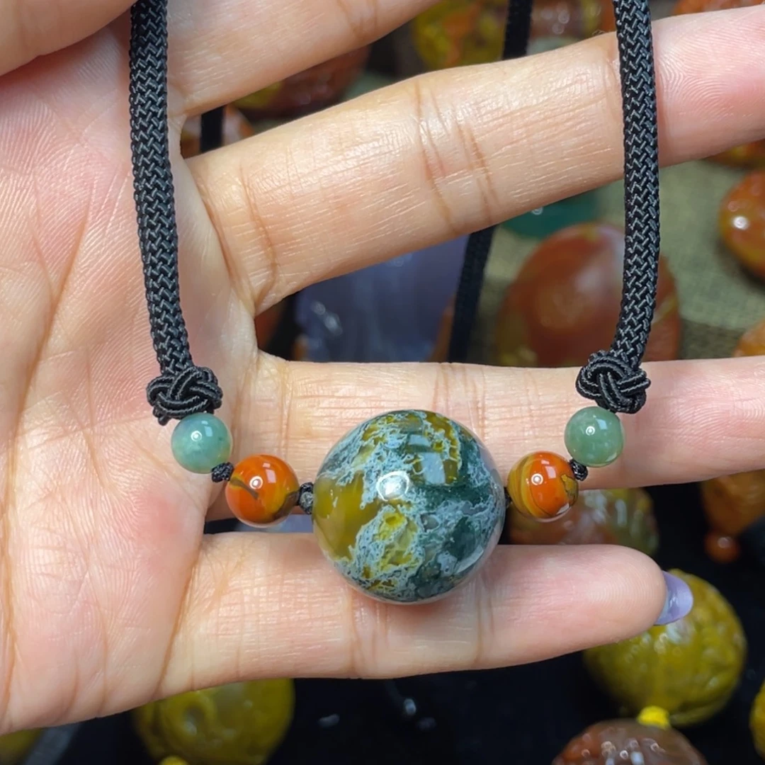 玛瑙/玉髓未镶嵌珠宝奇石品质天然水草，手工打磨，抛光288
