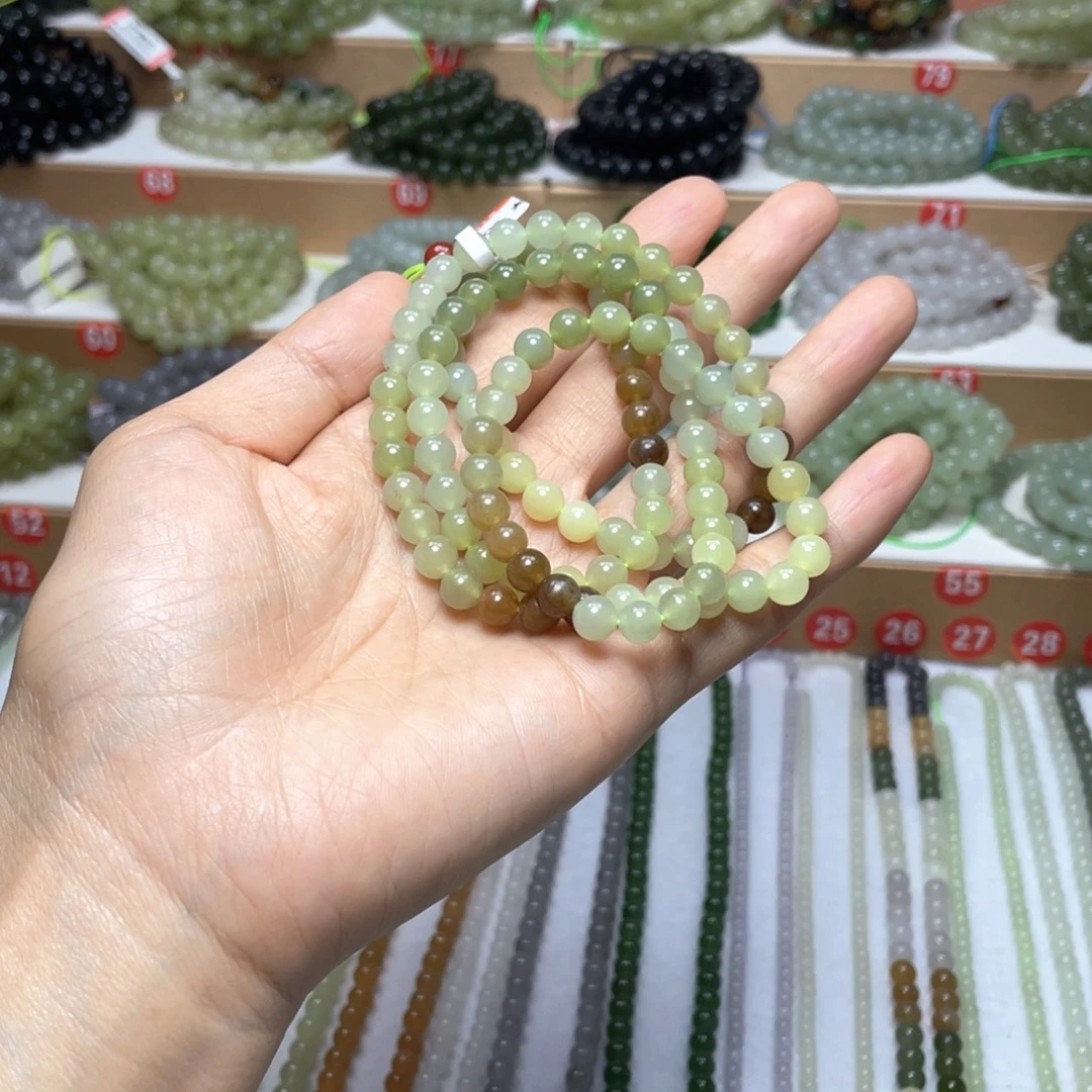 和田玉未镶嵌颈饰6mm