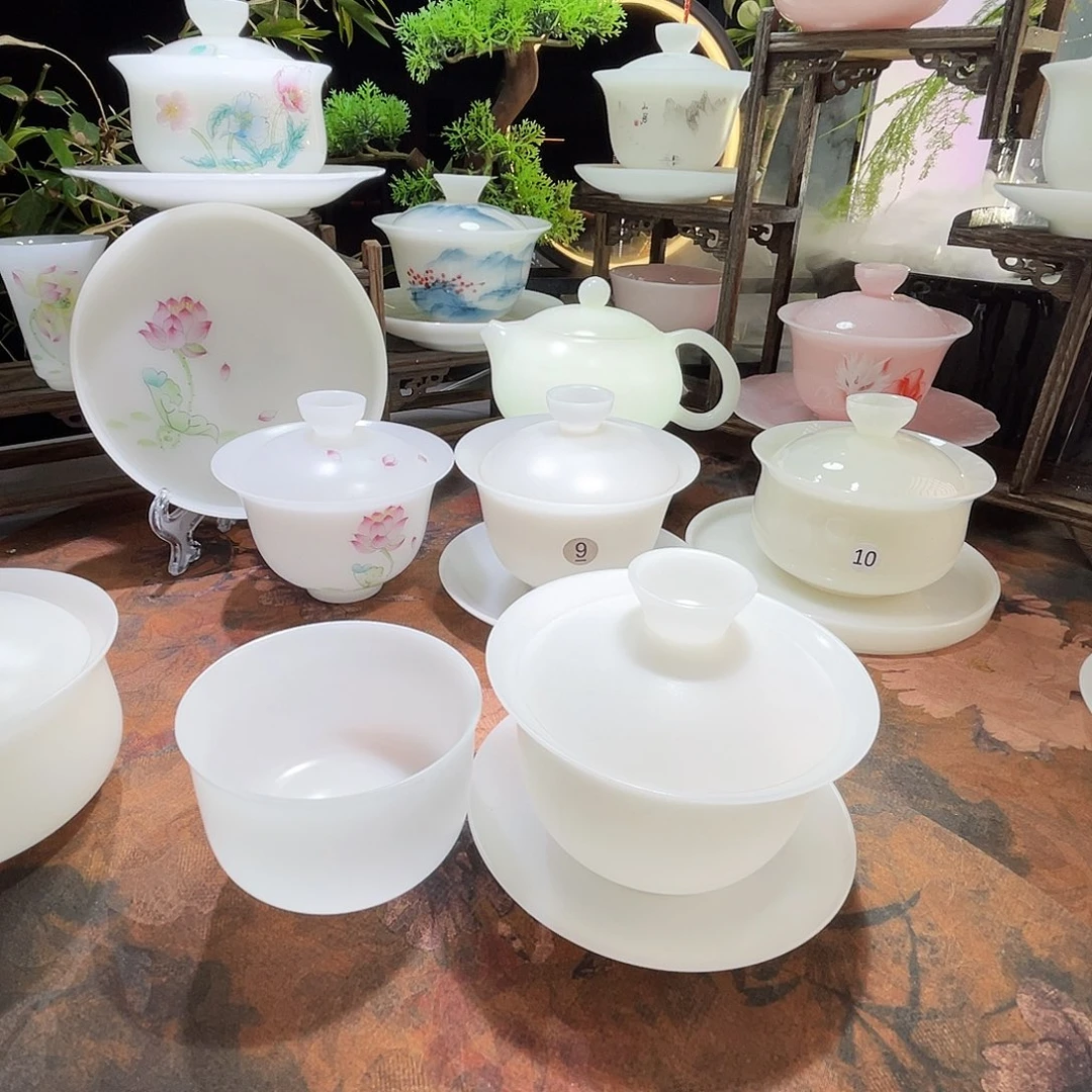 冰晶璞玉素烧二级品送主人杯