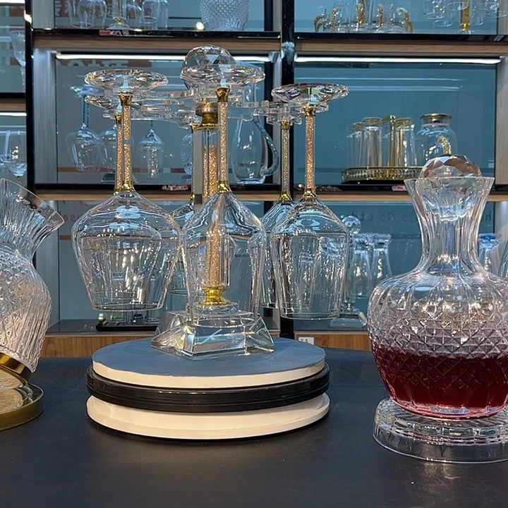 水晶玻璃手柄款红酒杯白酒杯啤酒杯