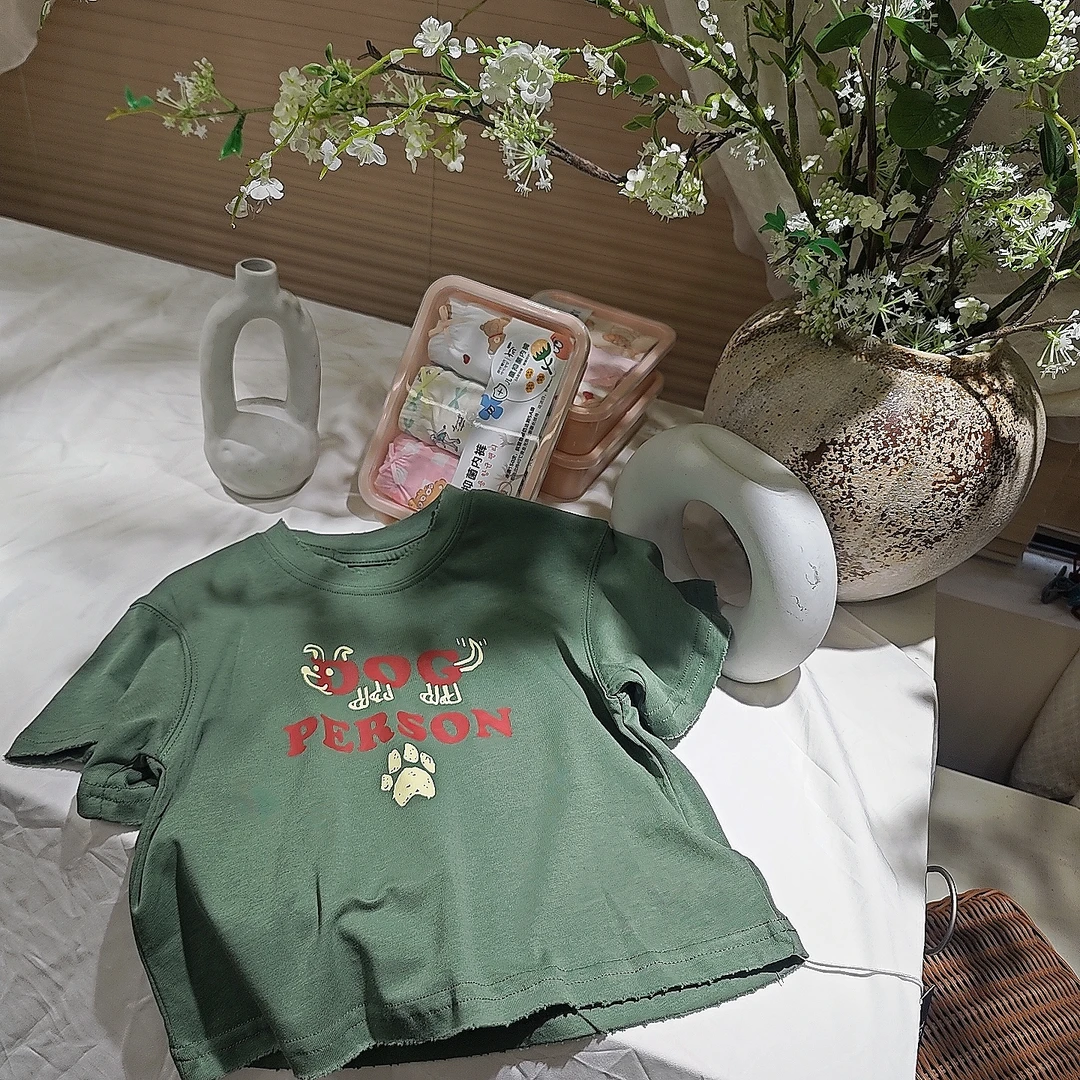 L3-3。16913 短袖T恤男童狗狗图案合集圆领夏款