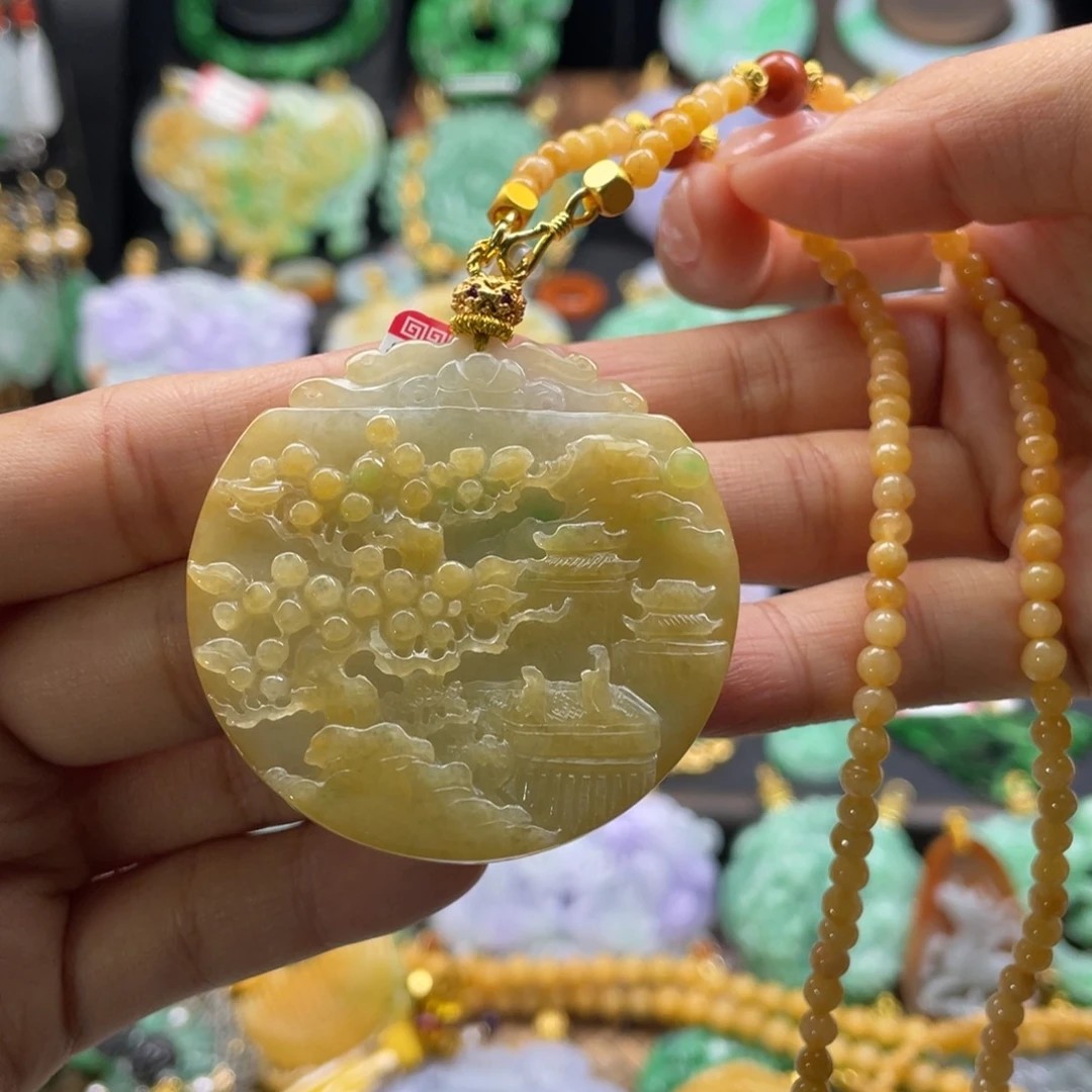 翡翠未镶嵌颈饰代编织