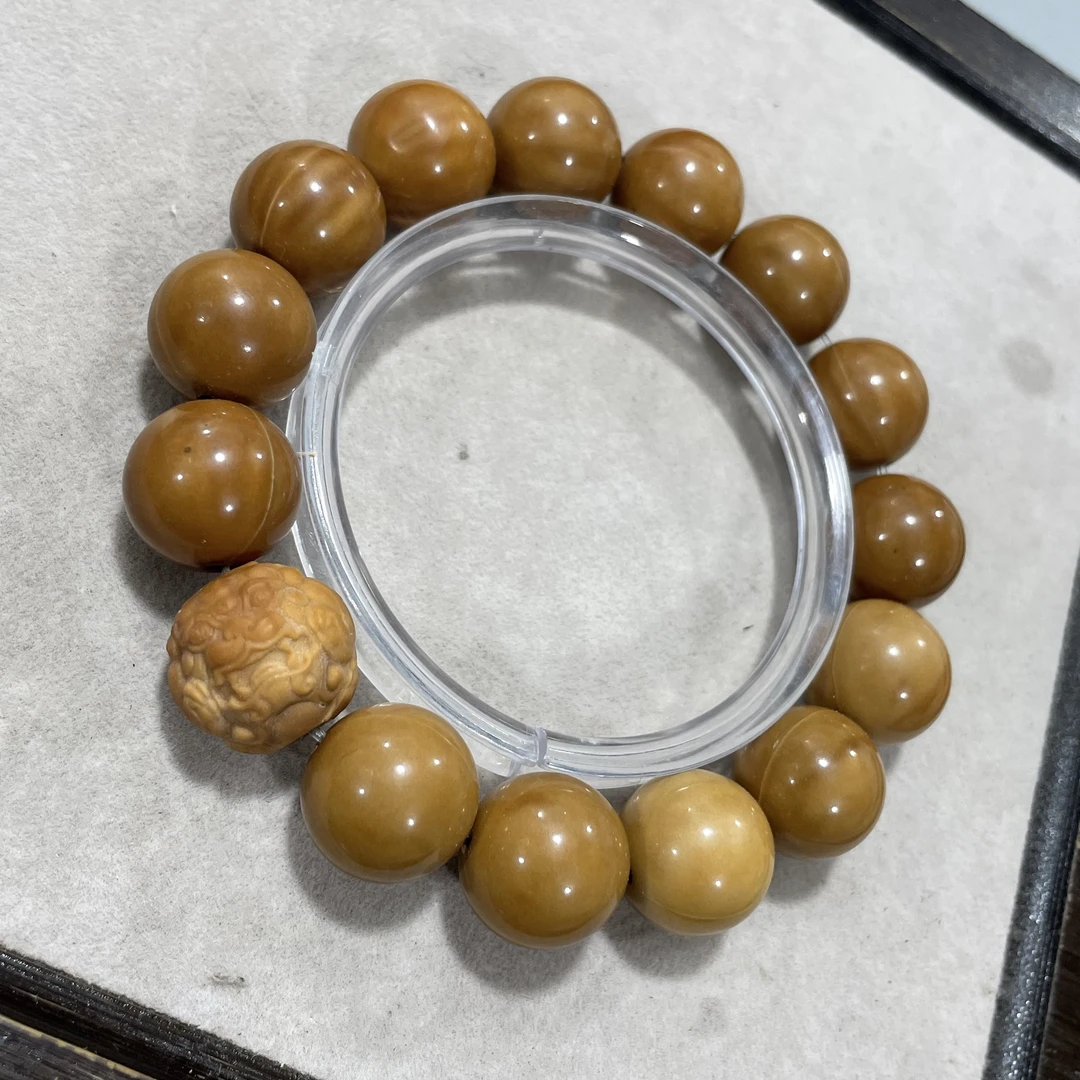 A130 龙炎光珠 猴头核桃单圈手串（多样性发其一）